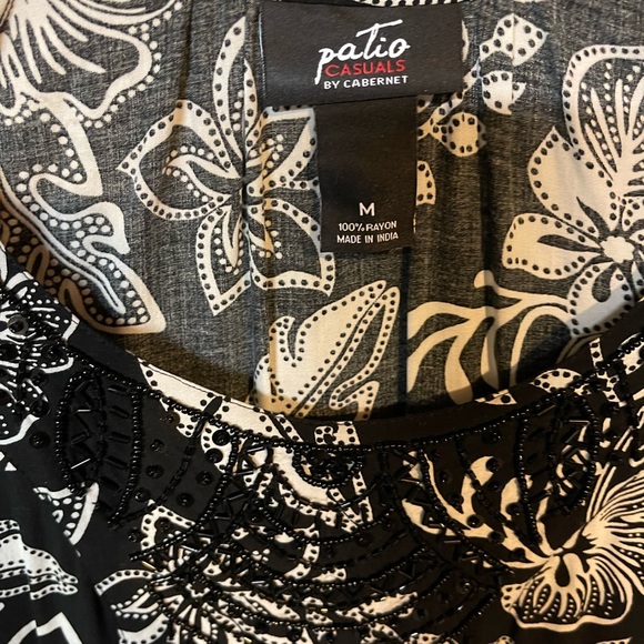 Beaded Neck Patio Casuals  by Cabernet Caftan Maxi Dress - Picture 5 of 12